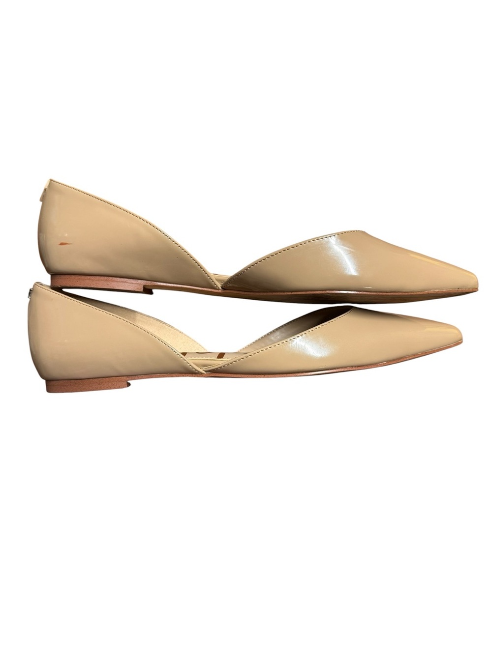 Sam Edelman Rodney D’Orsay Flats Size 8M Beige Patent Pointed Toe Slip On Shoes - Picture 2 of 10